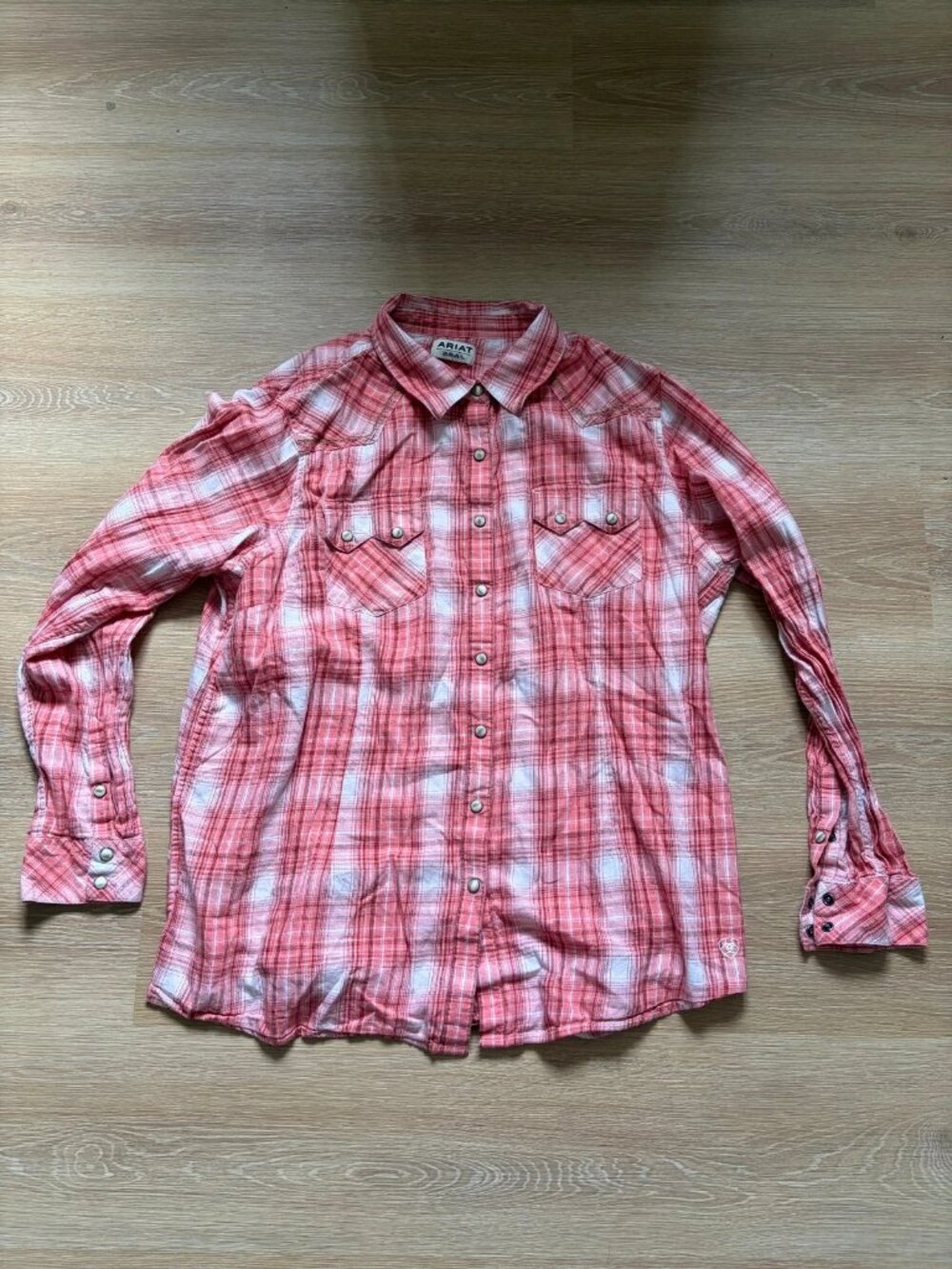 Men's Red Ariat Real Long Sleeve Button Down Shirt Size XXL
